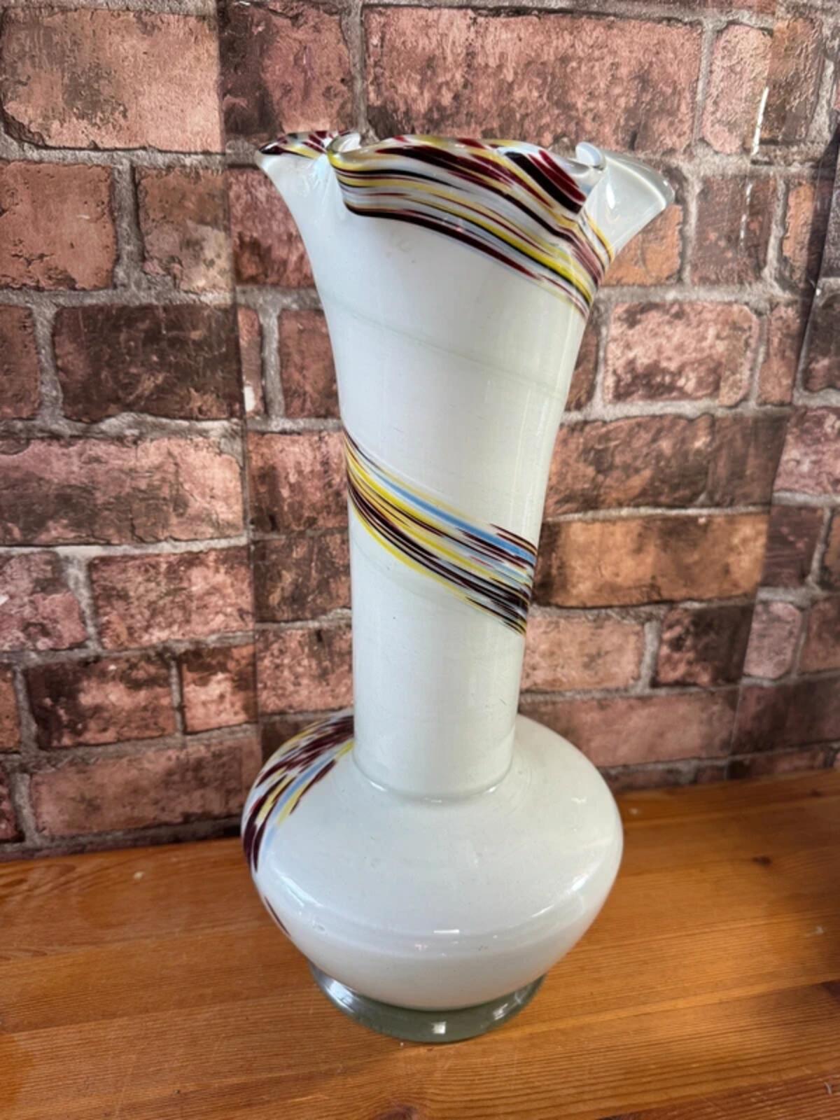 Murano Large Glass Patterned Vase