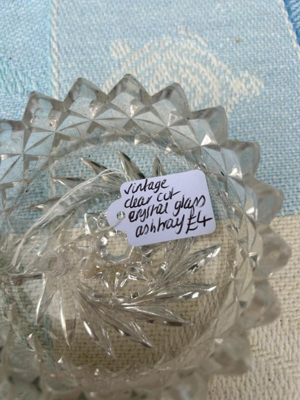 Vintage Clear Cut Crystal Ashtray