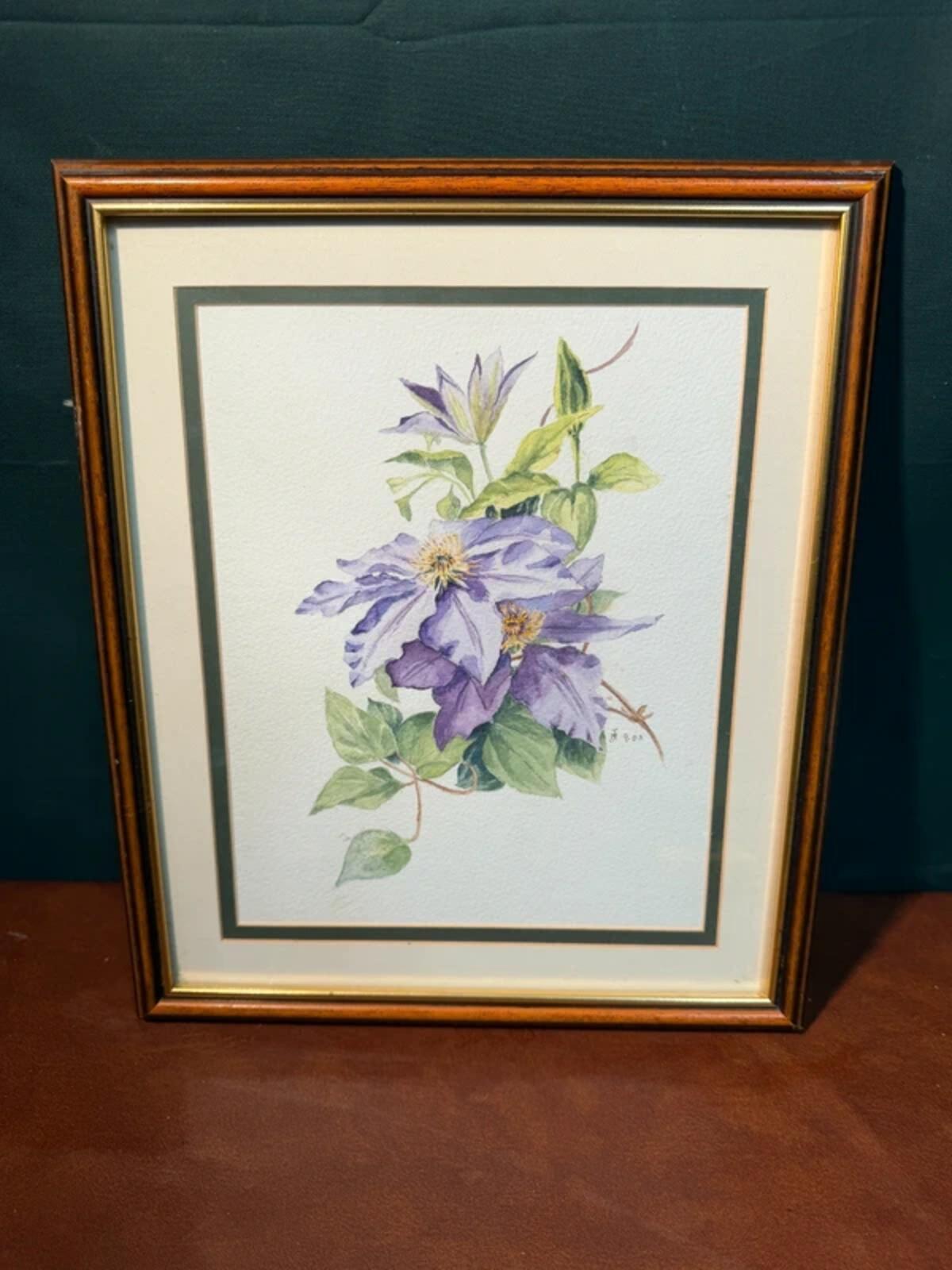 Vintage Clematis Painting