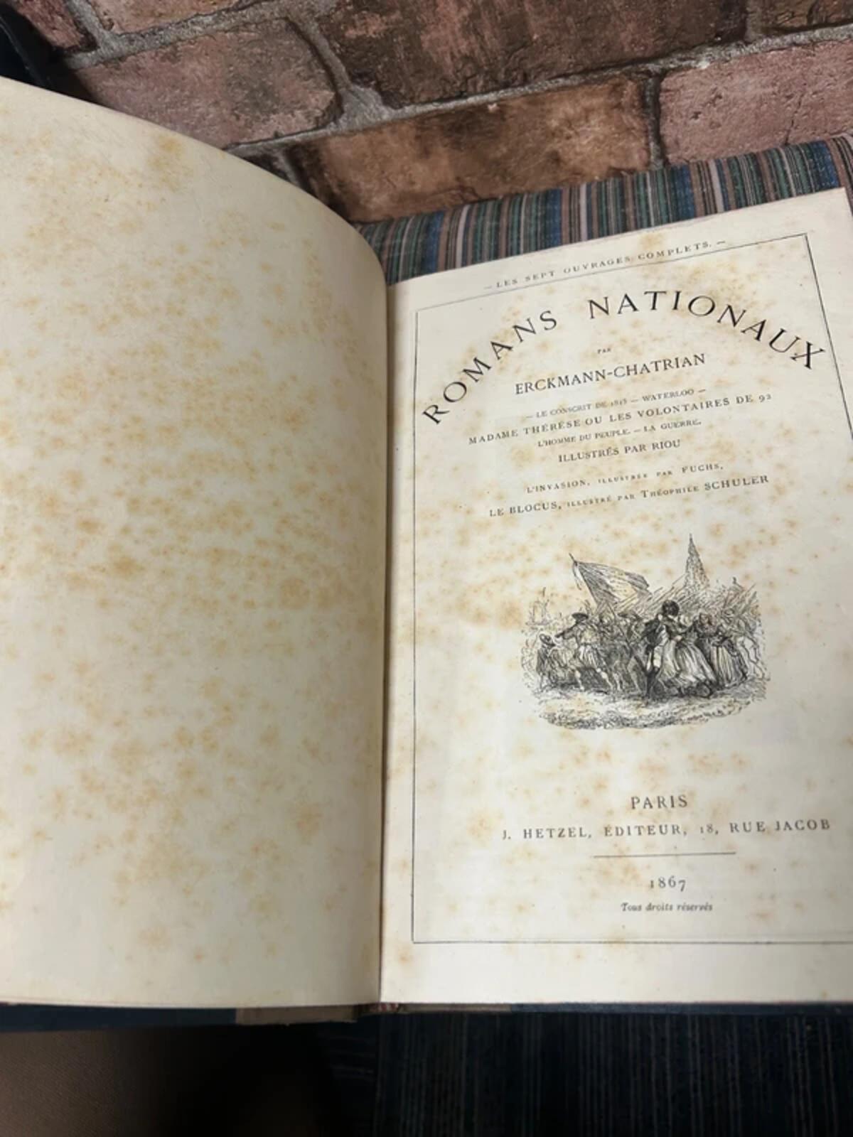 Romans Nationaux 1867 Hardcover Vintage Book