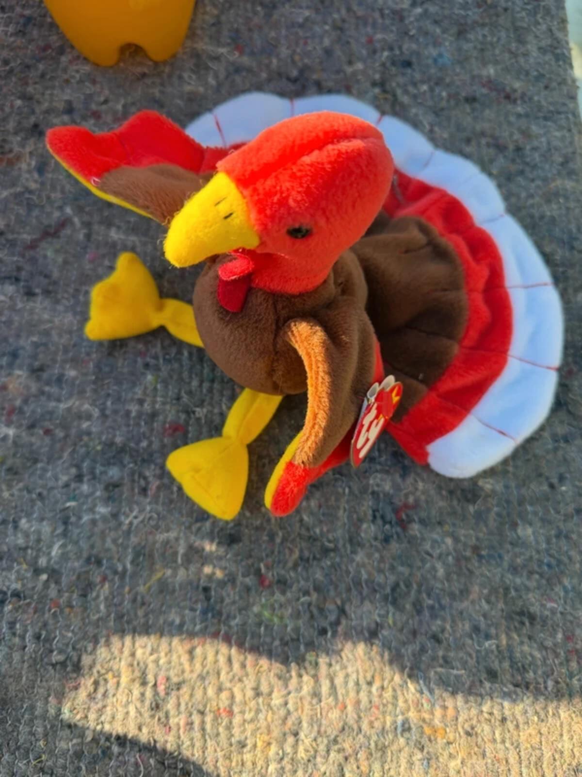Ty Beanie Baby Gobbles the Turkey plush toy from 1996