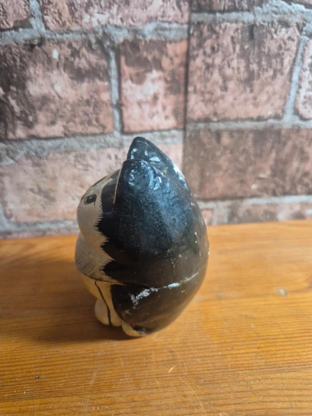 Vintage papermache cat trinket box