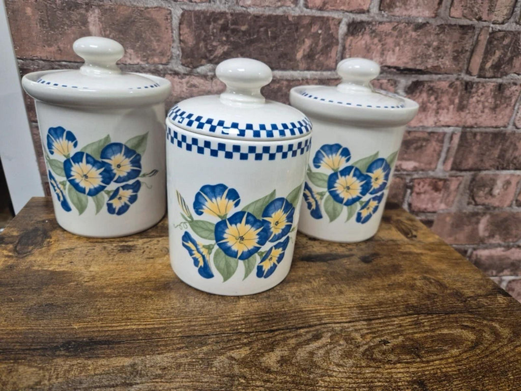 Poole Pottery 'Morning glory' ceramic jar set