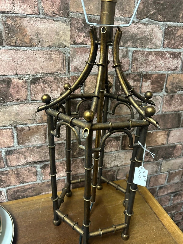 Bamboo Effect Metal Lamp Base