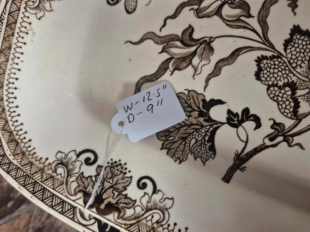 J F wileman serving plate pair