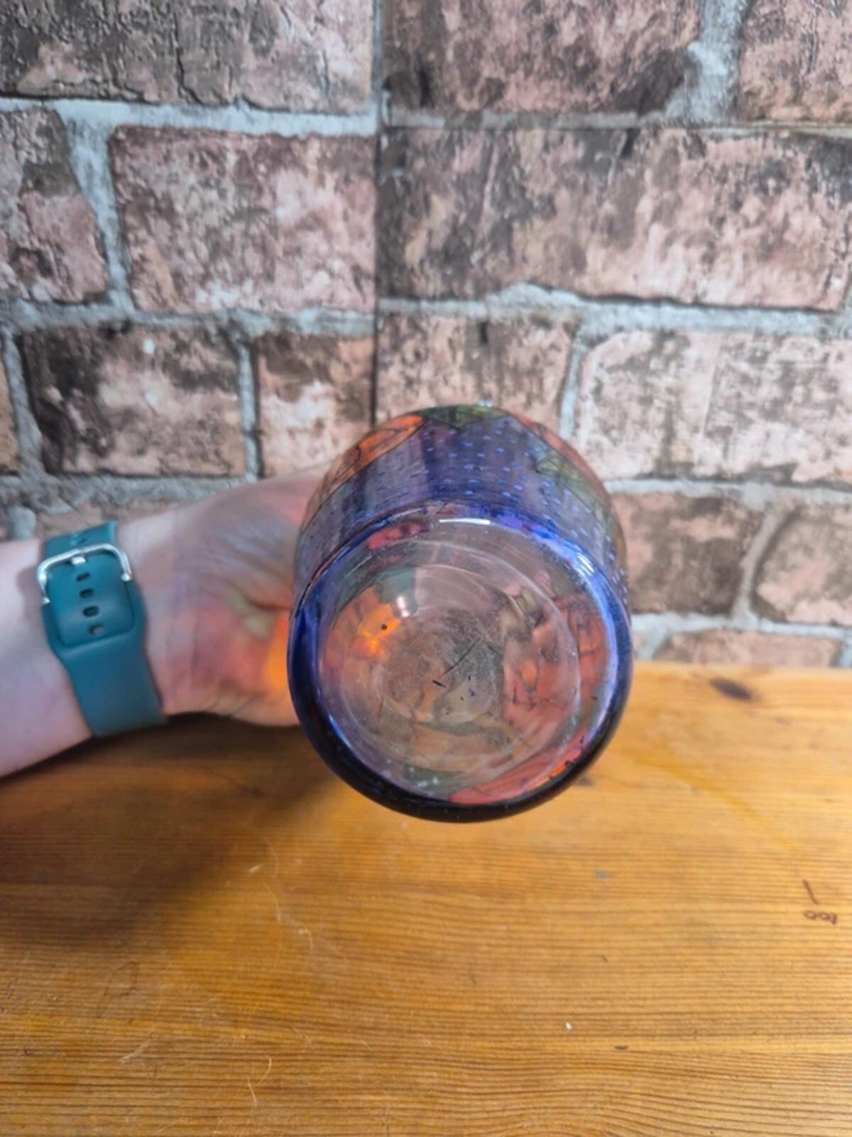 Stained Glass Floral Vase