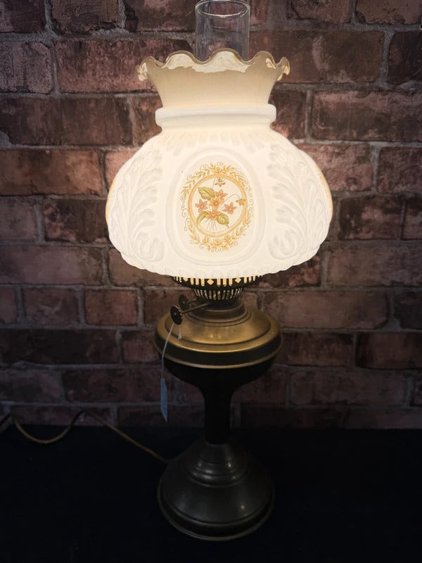 Brass Vintage Oil Lamp with Plug