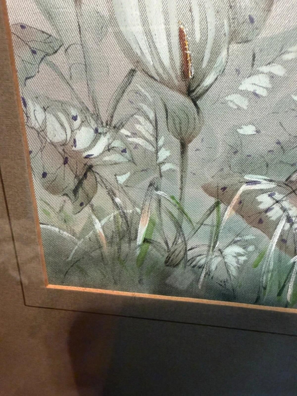 Vintage Framed Folk Fairy Art on Silk