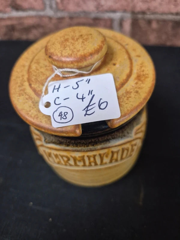 Vintage stone marmalade jar