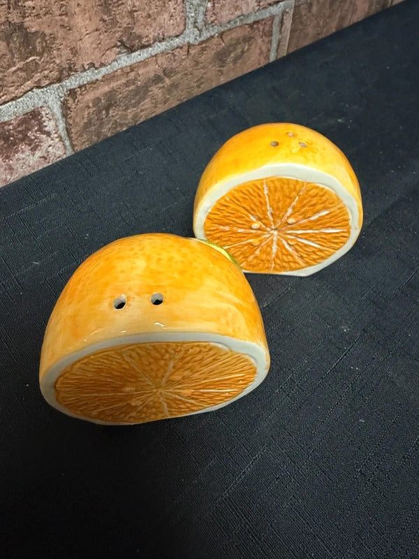 Ceramic Orange Salt and Pepper Pots