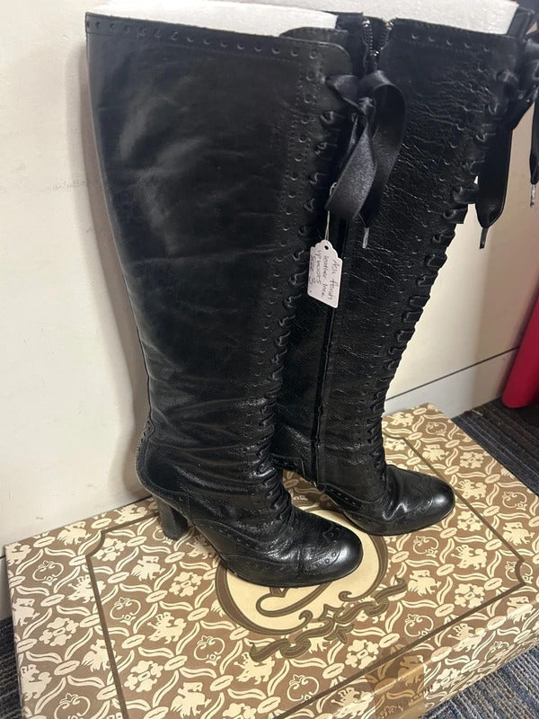 Ash Farah Leather Lace Up Boots - Size 3