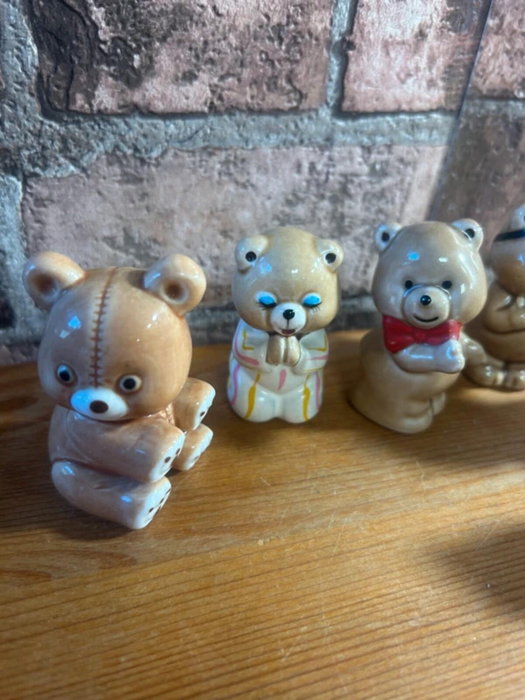Vintage Ceramic Teddy Bears x 6
