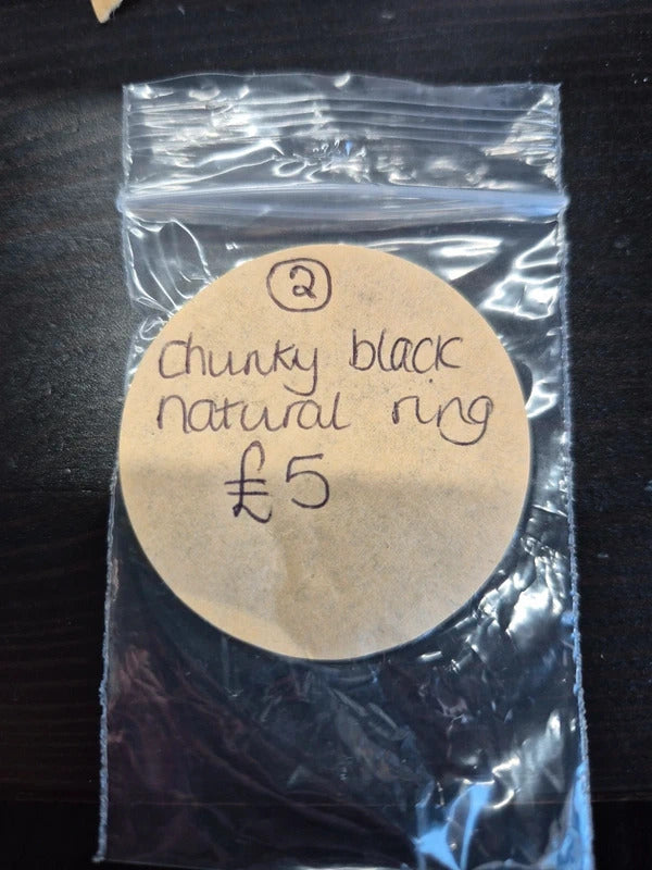Chunky black natural ring- not adjustable