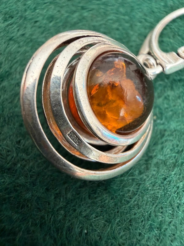 Sterling Silver and Amber Earrings