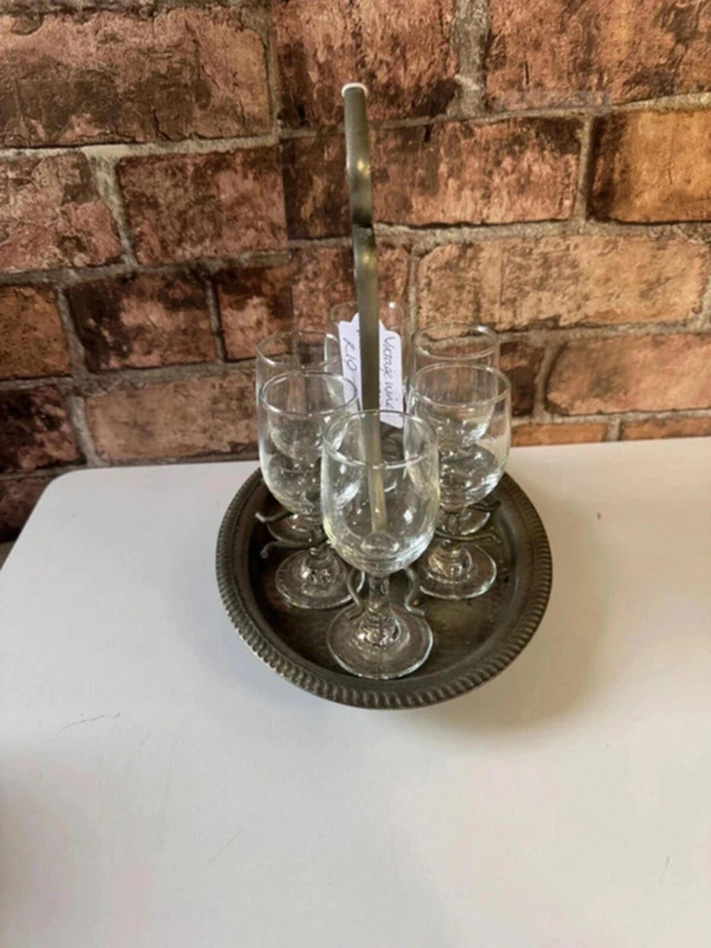 Vintage Wine Glasses and Silver Plated Holder