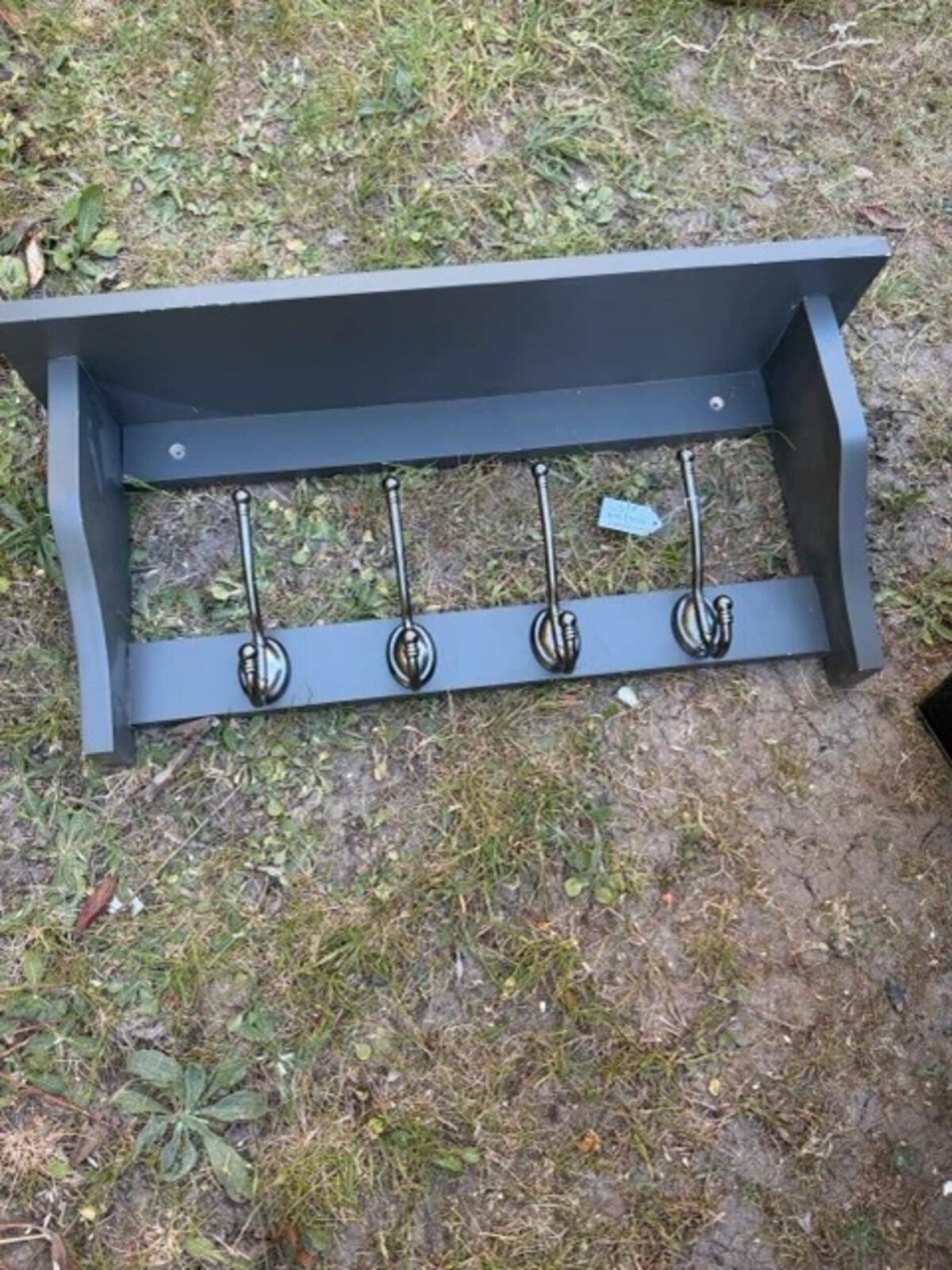 Grey Wall Hook/Shelf