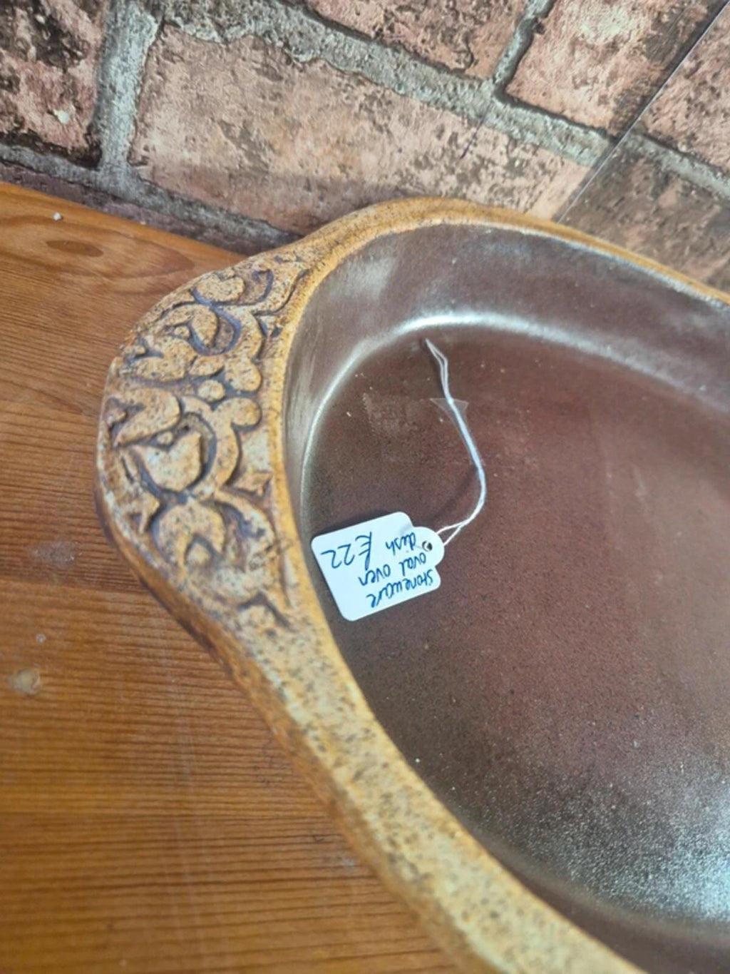 Vintage Stoneware Oval Baking Dish