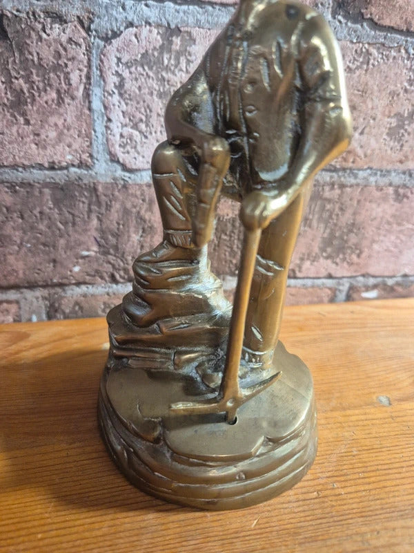 Vintage brass coal miner figure