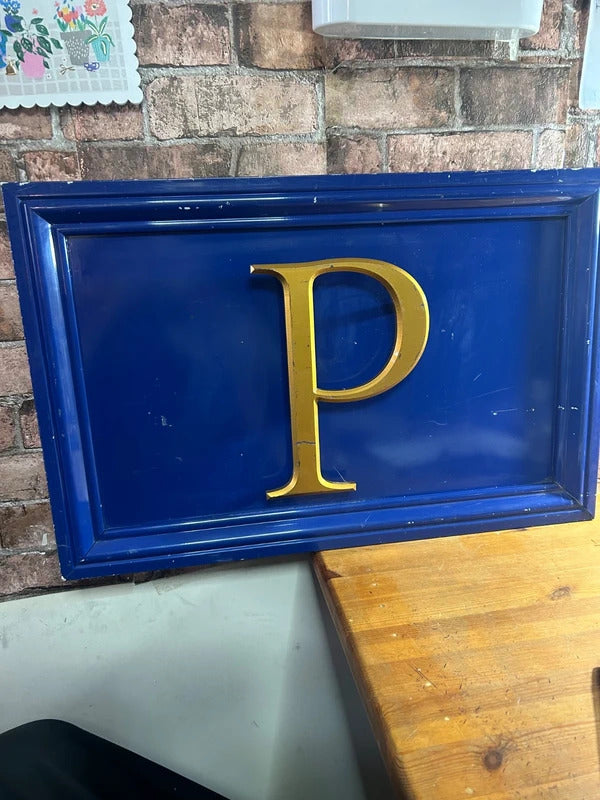 Vintage Style Wooden Custom "P" Sign