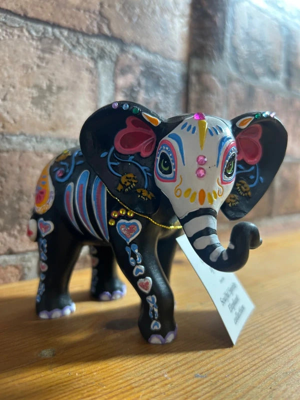 Hamilton Circle Celebration of Luck Sugar Skull Elephant Ornament