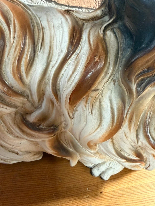Large Vintage Pekinese Dog Resin Heavy Statue