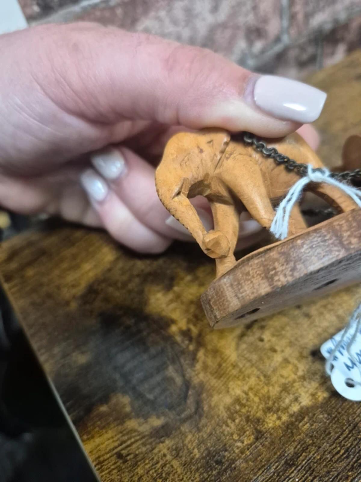 Wooden Elephant Figure
