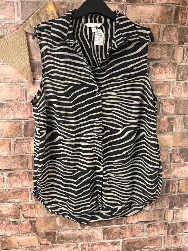 H&M Zebra Print Blouse - Size 14