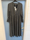 Culture CuChaina Long Navy/Cream Dress - Size XL