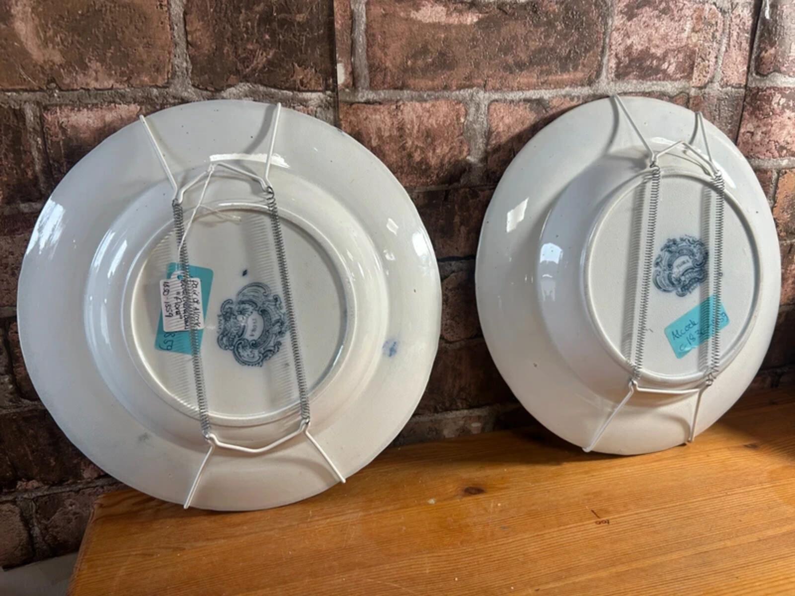 Pair of Antique Alcock Bone China "Flora" Bowls 1830-1859