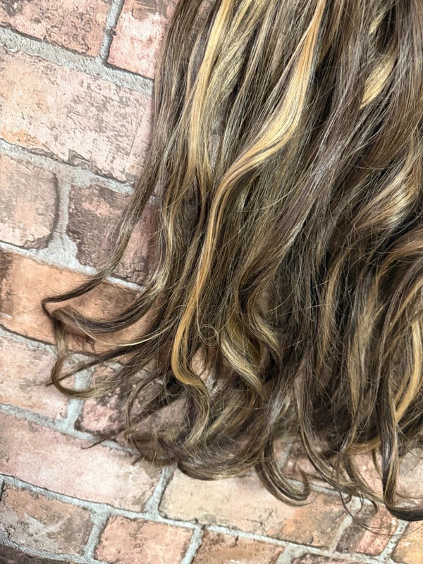 Stranded One Piece Curly Clip In Extensions - 'Coral Bells'