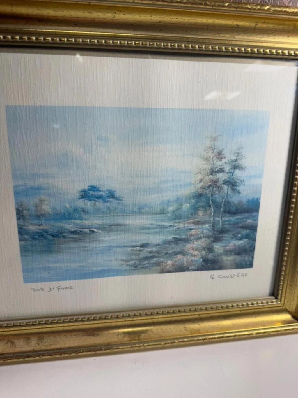G Cousteaub Framed and Signed Lanscape Print