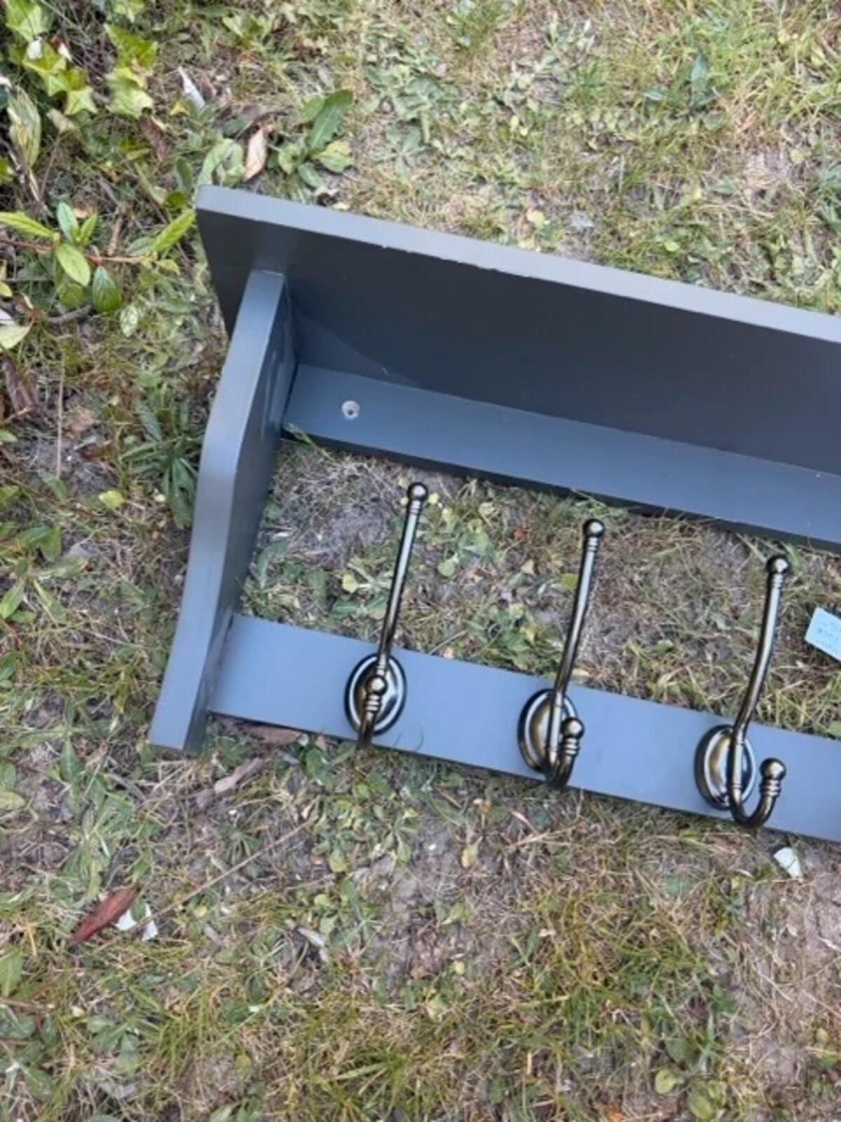 Grey Wall Hook/Shelf