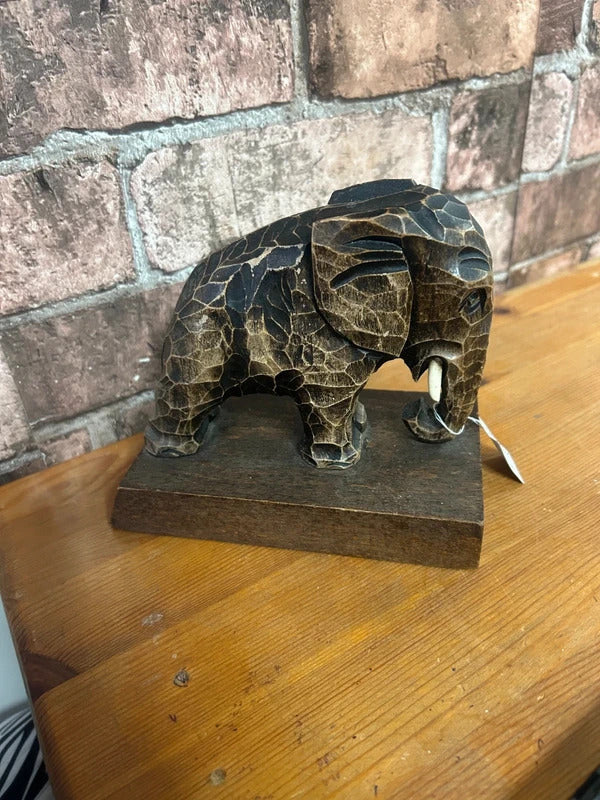 Hand Carved Elephant Ornament
