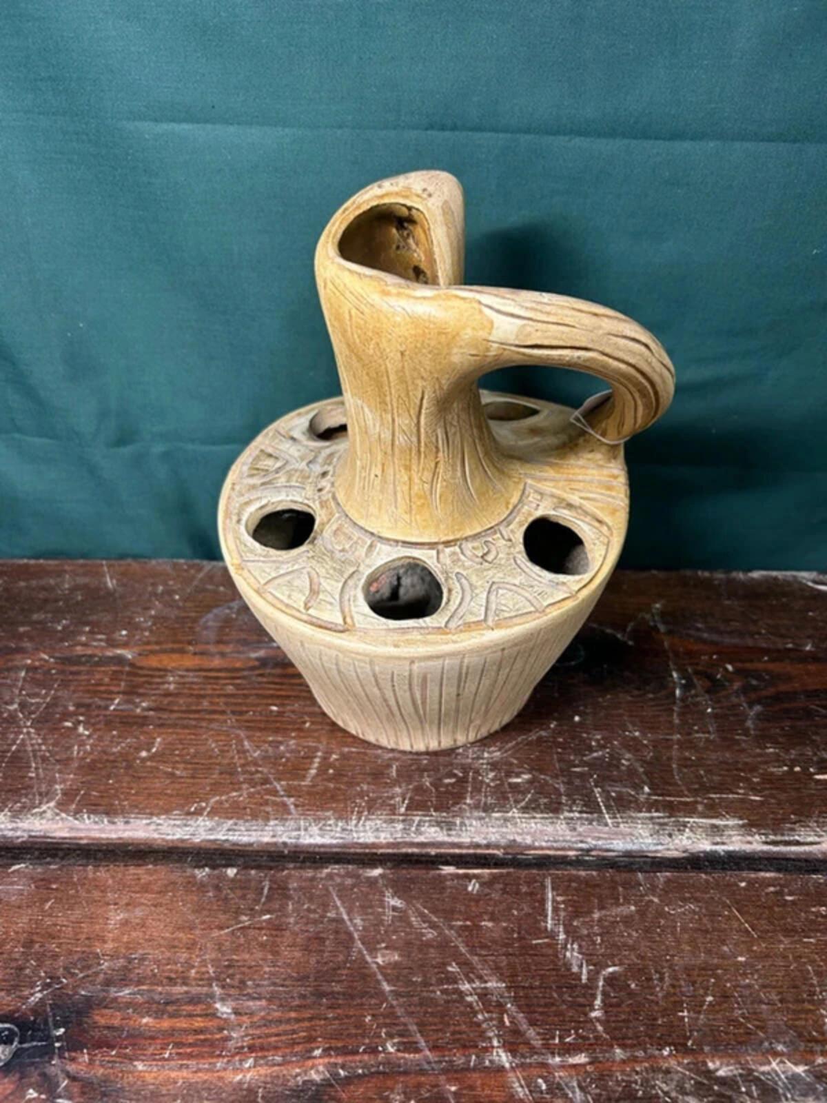 Vintage Ceramic Swirl Vase