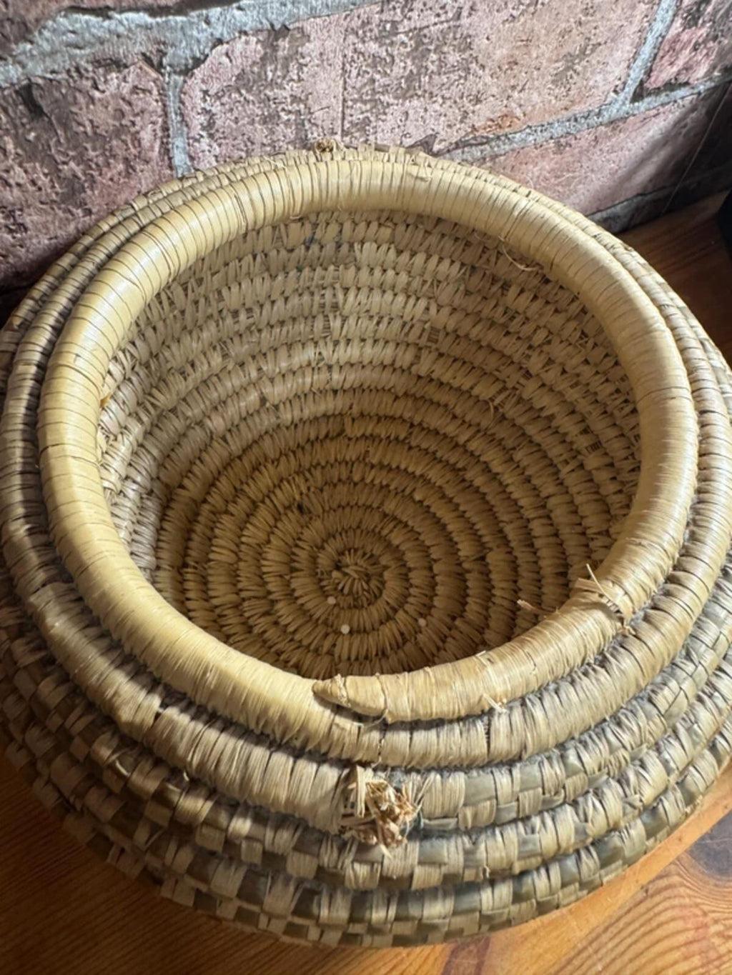 Vintage Wicker Round Basket