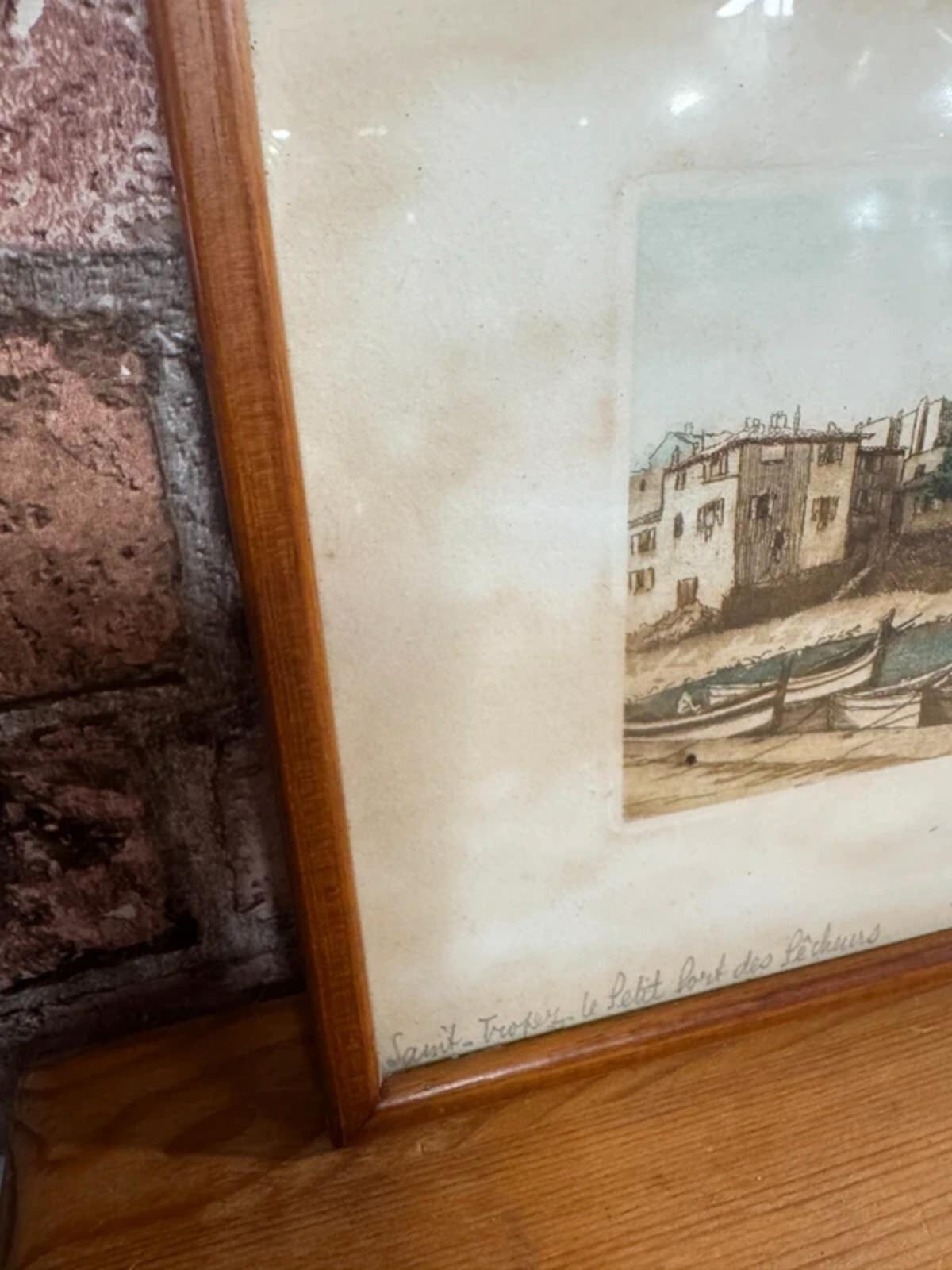 Vintage Framed Sketch Saint Tropez