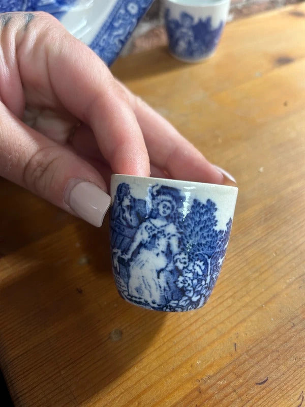 Georgian Egg Plate and Two Egg Cups
