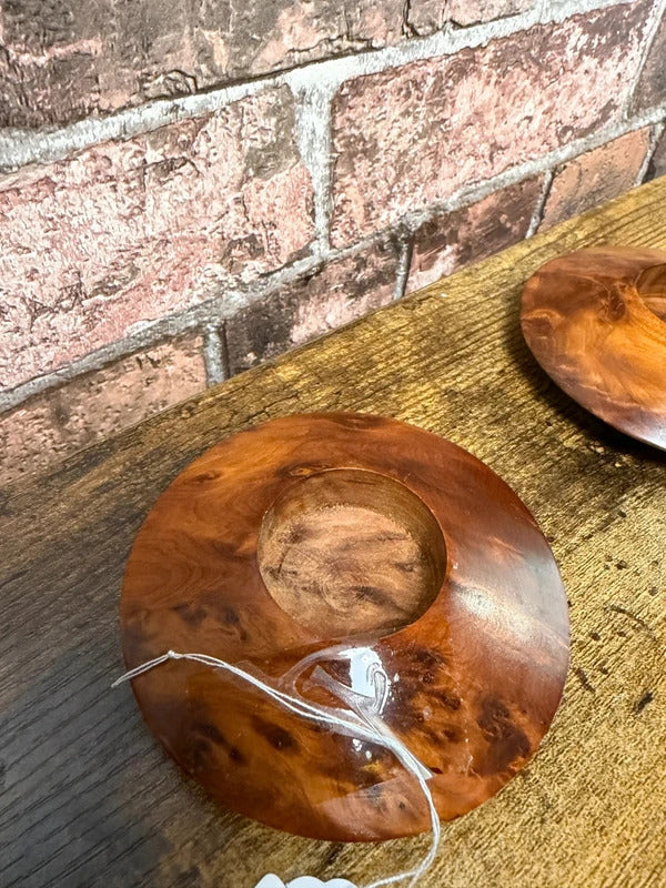 Thuya Burl Wood Candle Holder