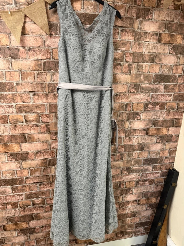 Morilee Grey Lace Prom/Evening Dress - Size 18