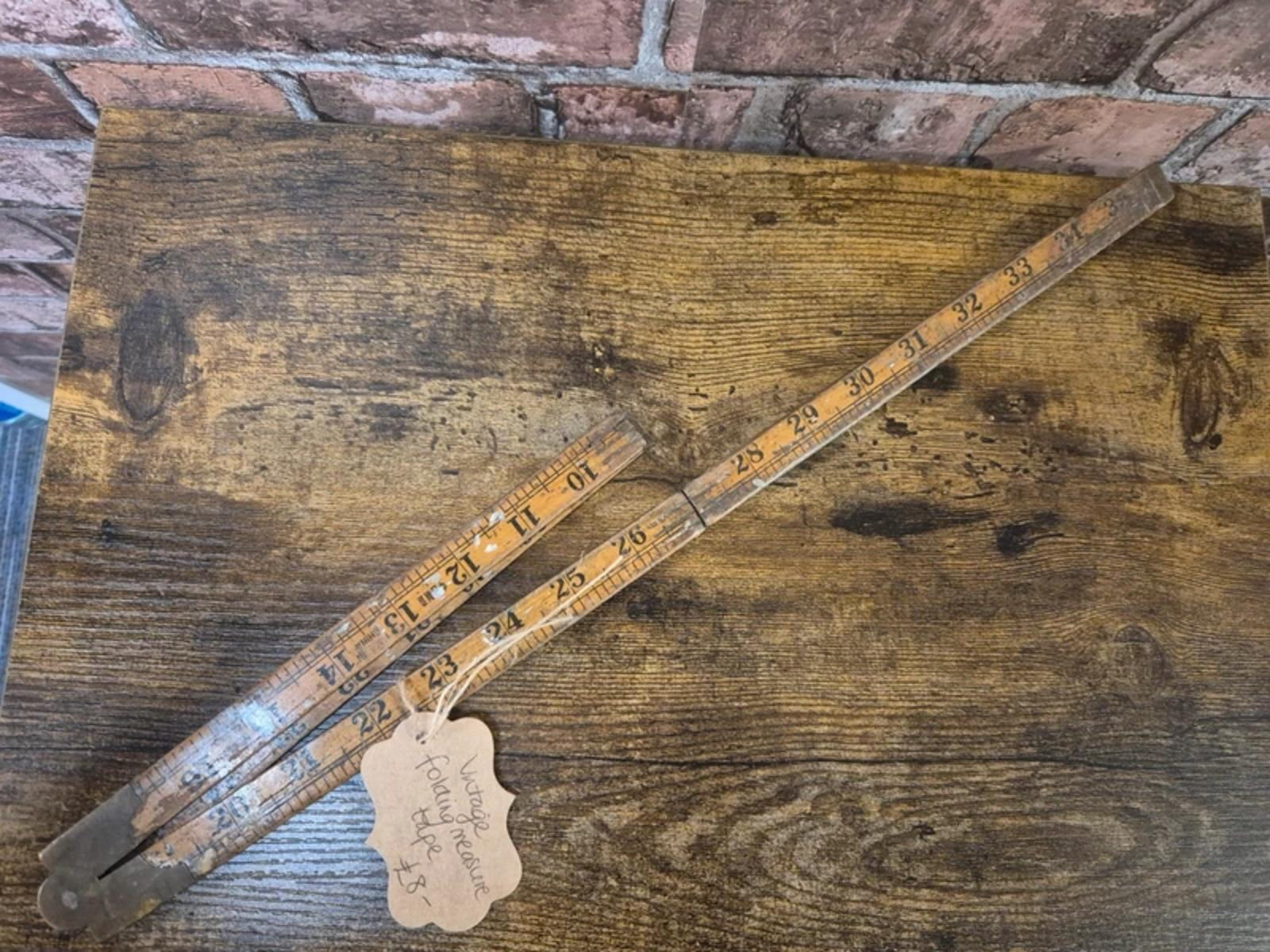 Vintage Wooden Folding Measure Tape