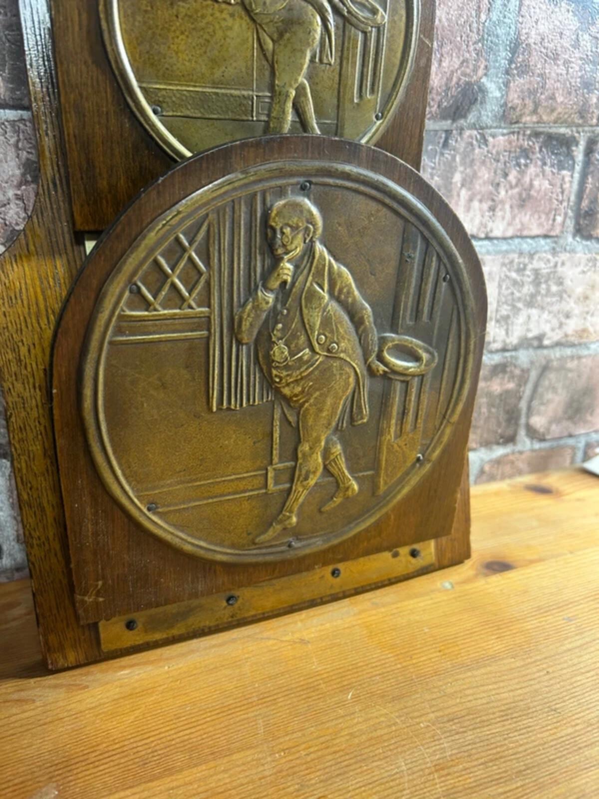 Antique Oak Brass Letter Holder