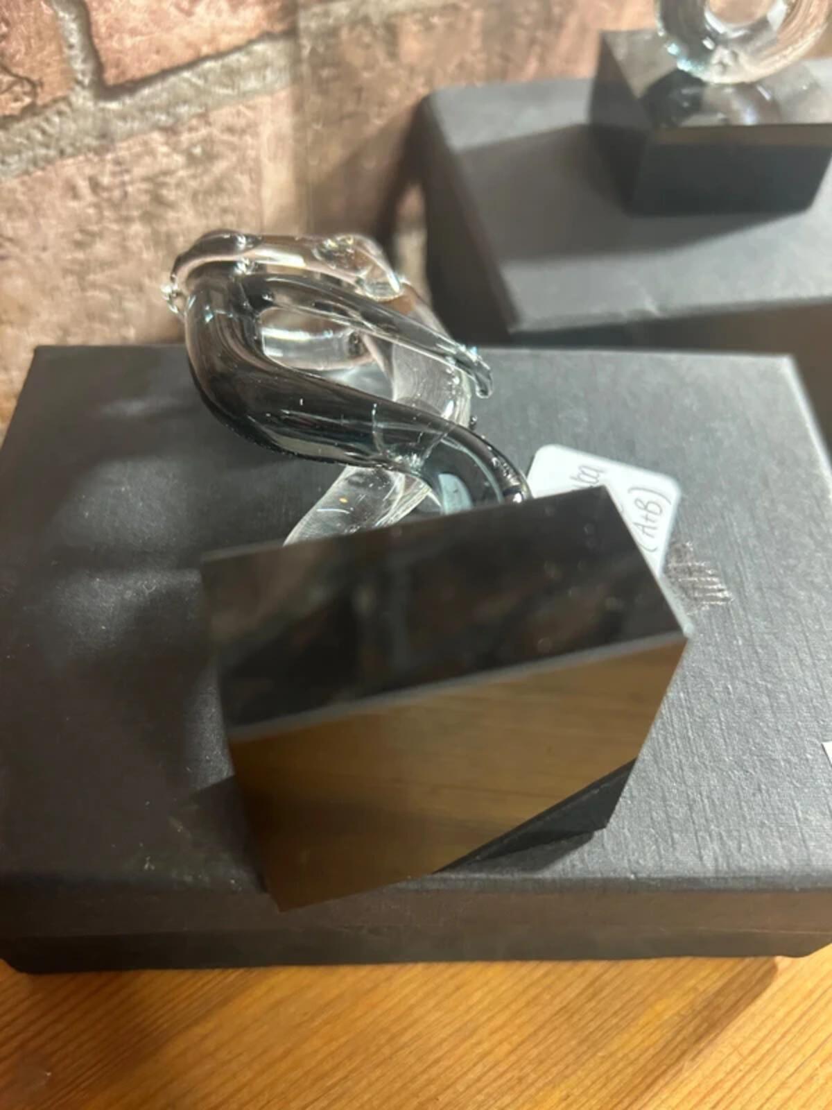 Pair of Newark Glass Rumba Sculptures