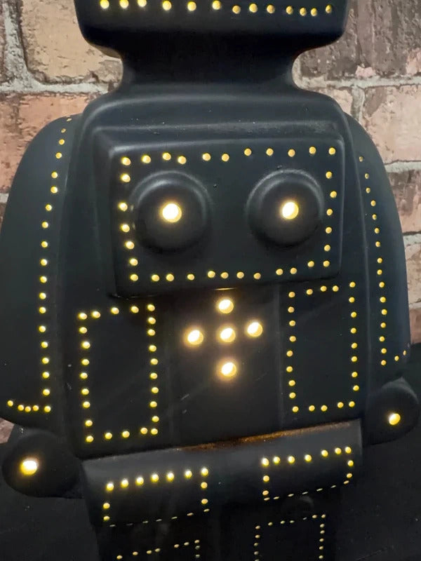 Black Ceramic Robot Lamp