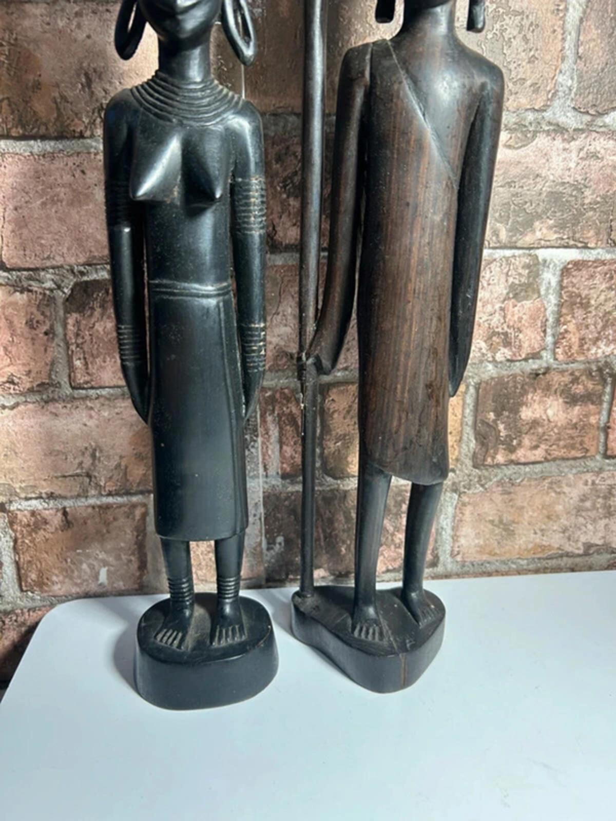 Pair of Tribal Ebonywood Masai Figurines