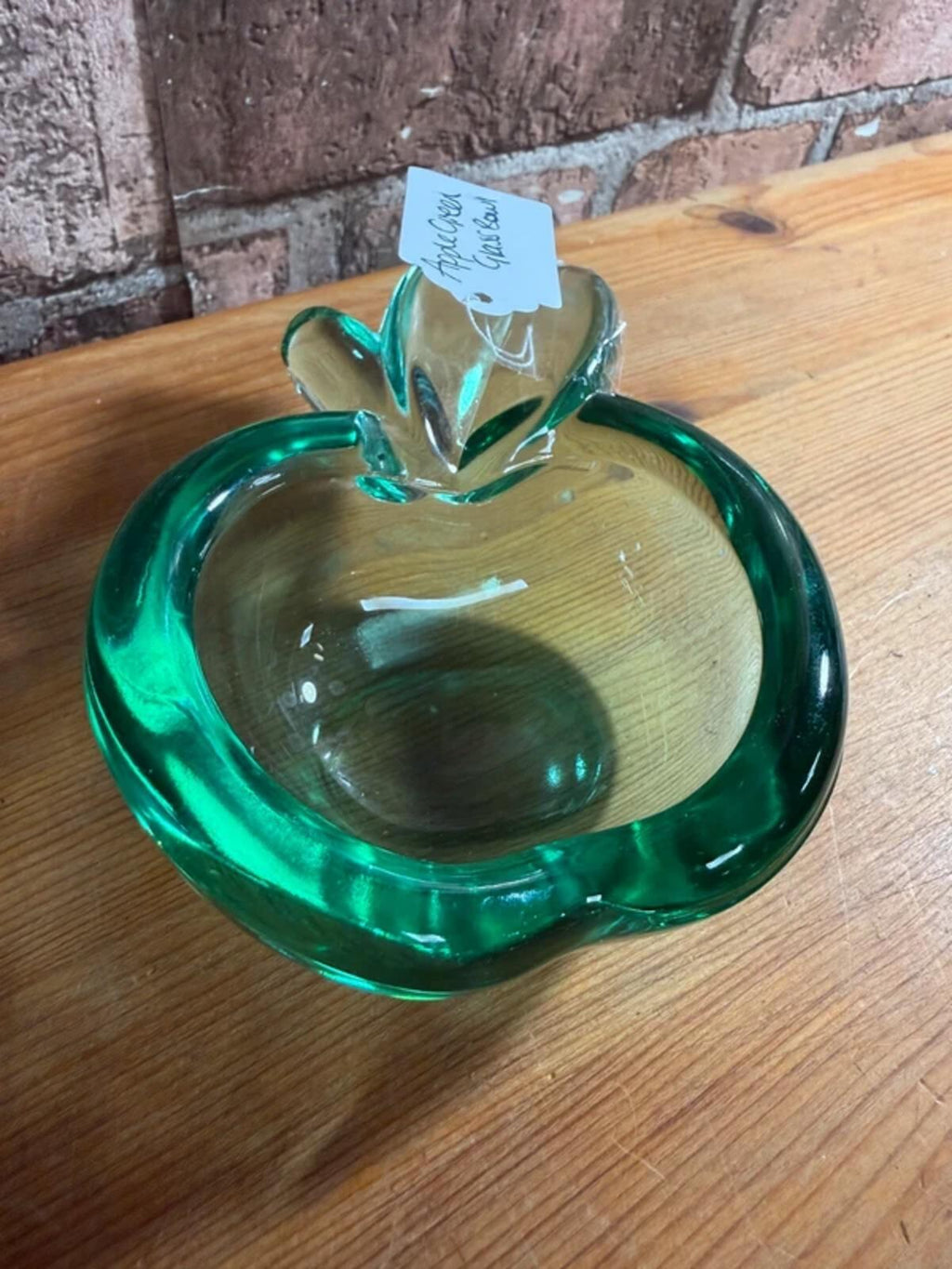 Vintage Apple Green Glass Bowl Ornament