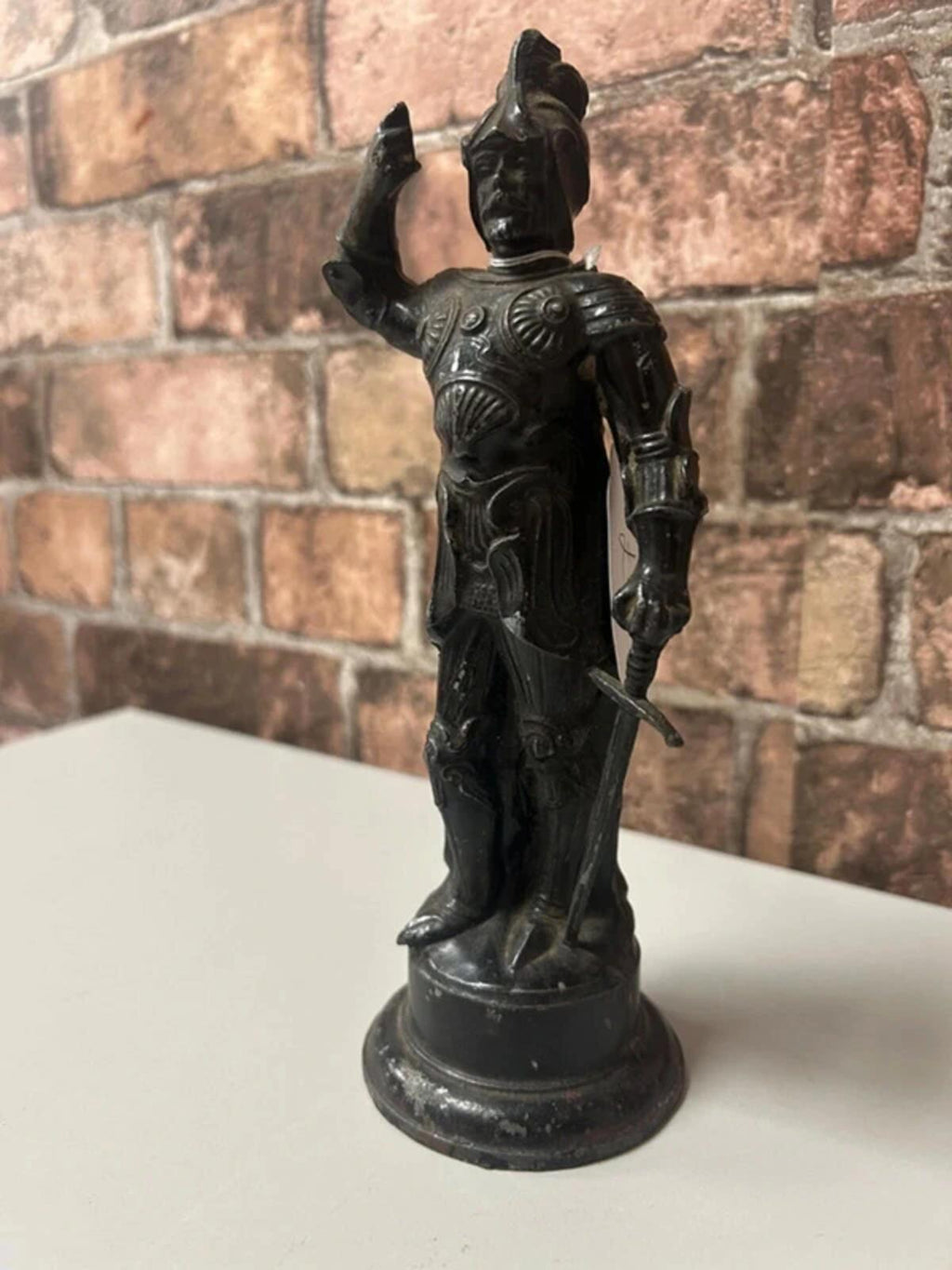 Vintage Metal Soldier Statue