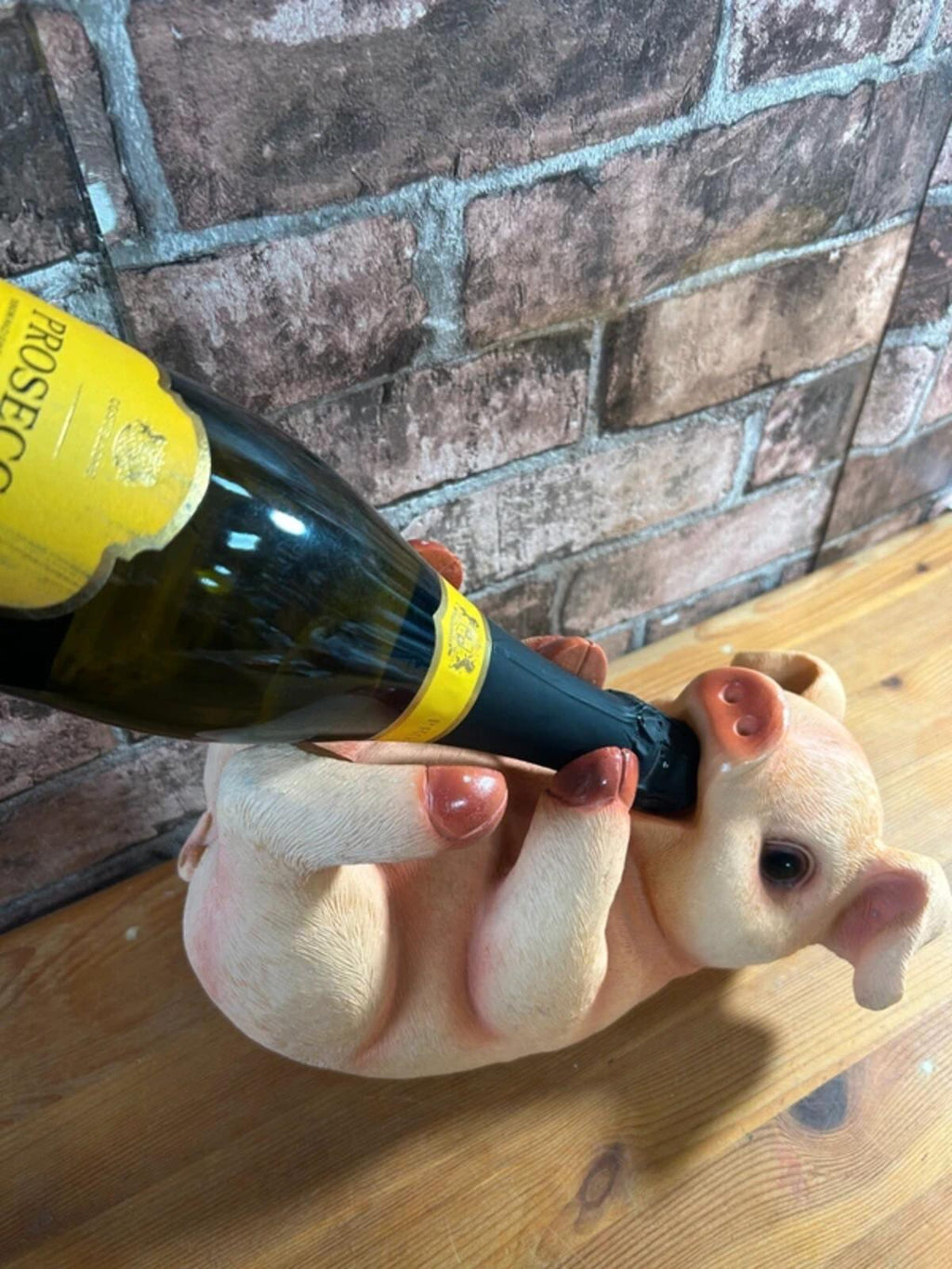 Pink Pig Wine Bottle Holder & Piggy Bank