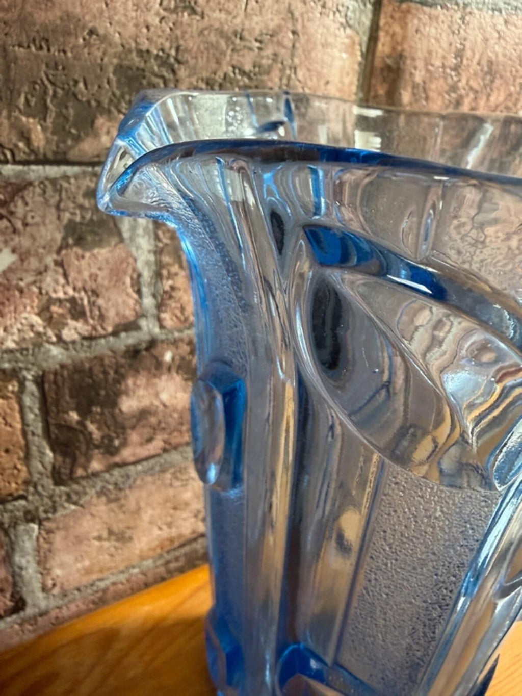 Vintage French Blue Glass Pitcher Jug