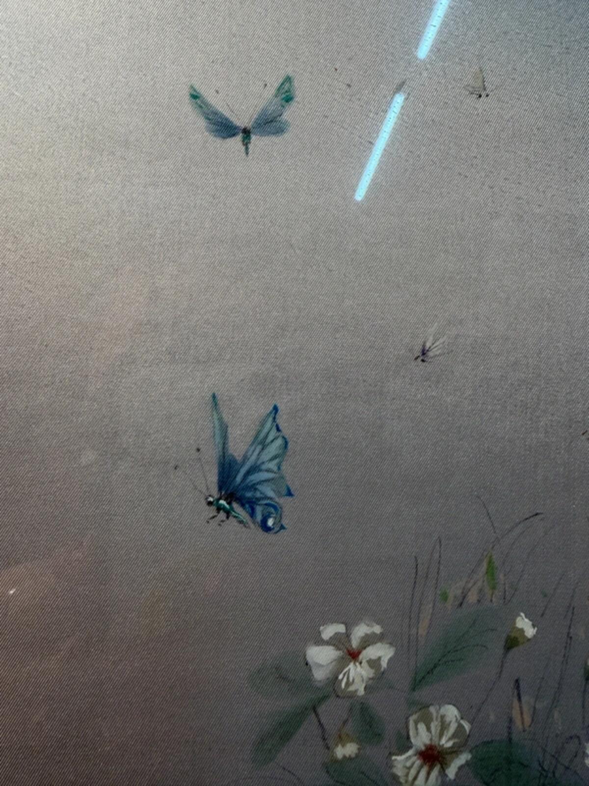 Vintage Framed Folk Fairy Art on Silk