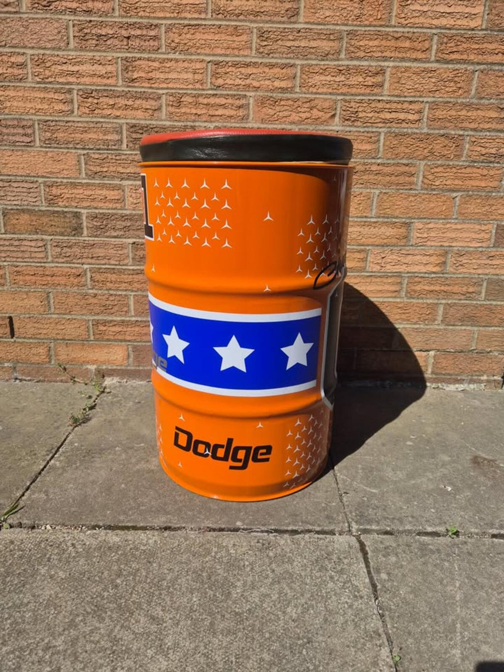 Quirky Dodge Charger Theme Oil Drum Stool